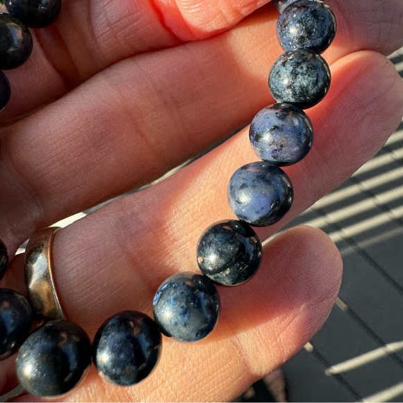 Grade A Genuine Dumortierite Bracelet 8mm Bead - Picture 3 of 5